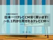 日本一!!テレビCM安く買います!~0.1円から見せれるテレビCM~