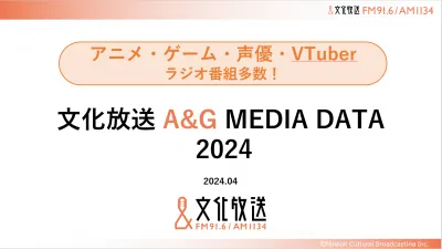 【声優・VTuber】2024年版 文化放送アニメ＆ゲームメディアデータの媒体資料