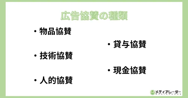 広告協賛の種類を解説