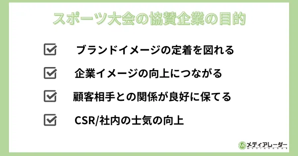 スポーツ大会の協賛企業の目的