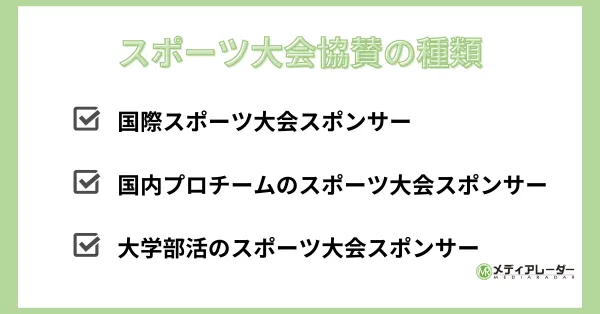 スポーツ大会協賛の種類