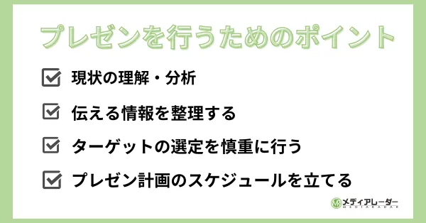 プレゼンを行うためのポイント