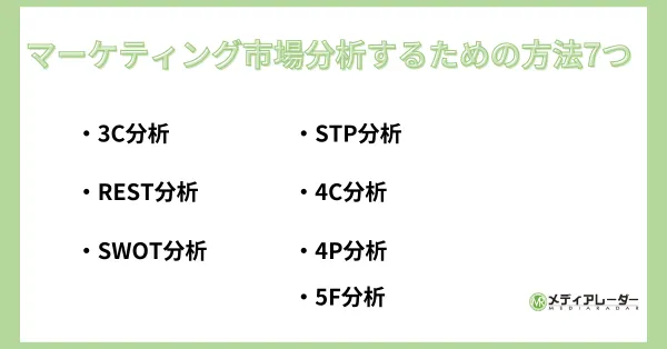 マーケティング市場分析するための方法7つ