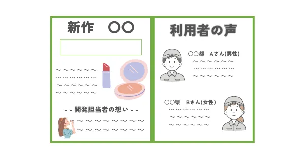 商品パンフレットの例