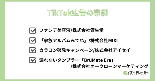 TikTok広告の事例