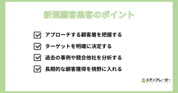 新規顧客集客のポイント