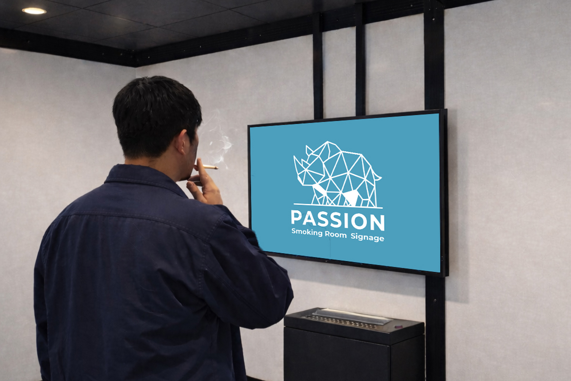 パチンコ店喫煙所のサイネージ広告「PASSION」開始、20歳以上限定環境とAI分析を提供