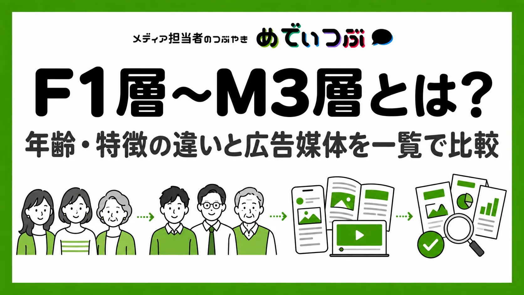 F1層・F2層・F3層・M1層・M2層・M3層とは？年齢・特徴の違いと広告媒体を一覧で比較