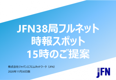 宣伝ご担当者様必見 人気売れ筋媒体 Jfn全国ラジオ フルネット時報スポットの媒体資料 広告掲載 メディアレーダー