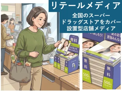 【リテールメディア】全国ドラッグストアやスーパーなど！店舗設置型の生活導線広告