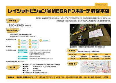 レイジットビジョン@MEGAドン・キホーテ渋谷本店の媒体資料