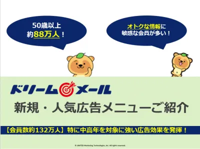 【メール・バナー広告】ドリームメール新規・人気広告ご紹介