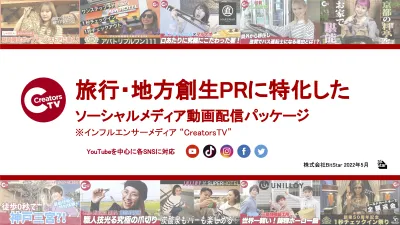 旅行・地方創生PR特化型ソーシャルメディア動画配信パッケージCreatorsTVの媒体資料