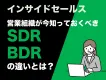 営業組織が今知らなくてはならない  「SDRとBDRのちがい」とは？