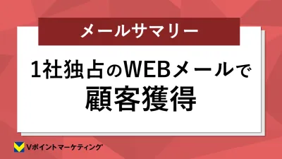【V会員のデータでセグメント】1社独占のWEBメールで顧客獲得！効果検証も！