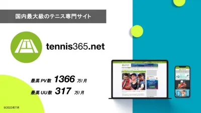最大1,366万PV・最高UU317万の国内最大のテニスメディア