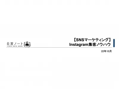 資料名 【SNSマーケティング】Instagram集客ノウハウ