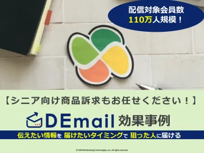 【60代以上のユーザーが50万人超え！】「DEmail」のシニア向け商材効果事例