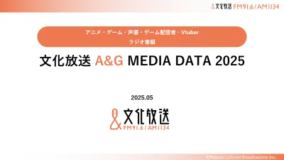 【声優・配信者・VTuber】2025年版 文化放送アニメ&ゲームメディアデータ