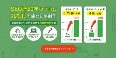 SEO効果バツグンの記事作成代行・コンテンツマーケティング｜BtoB対応の媒体資料
