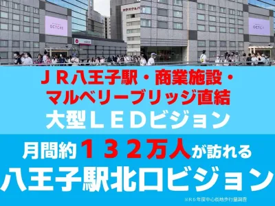 【7日間で4万円!!】月間約132万人が訪れる八王子駅北口のOOHサイネージ