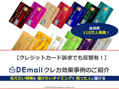 クレジットカード訴求でも反響有！WEB広告DEmail　クレカ効果事例