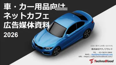 【自動車を持つメンズに訴求ならネカフェ広告！】車検・保険・カー用品・Web広告の媒体資料