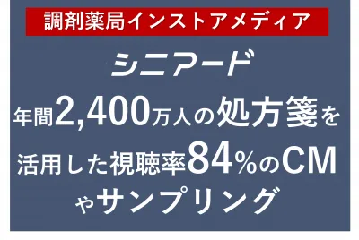 2400万人の処方箋を活用した動画広告やサンプリング・シニアマーケティング・販促