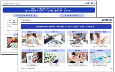 カスタマイズ可能なオリジナルeギフトサービスGiftpad ticketご提案書