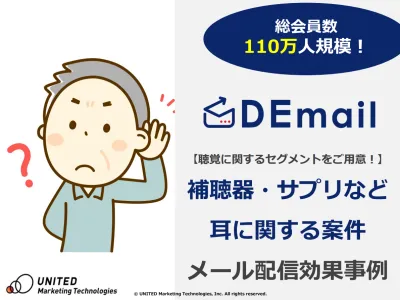 【聴覚に関するセグメントをご用意！】 補聴器・サプリなど 耳に関する案件効果事例