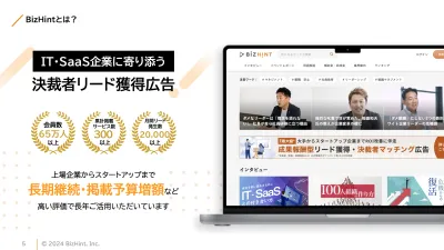 IT・SaaS企業に寄り添う｜決裁者リード獲得のBizHint