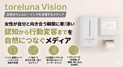 女性トイレ専用広告枠「toreluna Vision」の媒体資料