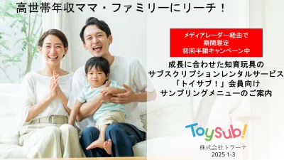 半額CP【高世帯年収ママ・ファミリー特化】知育玩具サブスクのユーザーサンプリング