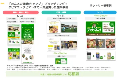 キャンプ場予約サイト「なっぷ」のタイアップ事例集【サンプリング／イベントなど】