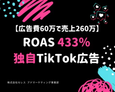 【広告費60万で売上260万】ROAS433％の独自TikTok広告メニューの媒体資料