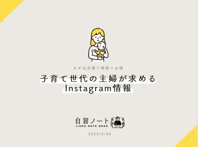 【カギは共感×時短×お得】子育て世代の主婦が求めるInstagram情報