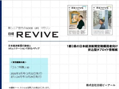 日経REVIVE「ゴルフ特集」　新シニア世代・高所得者層への訴求の媒体資料