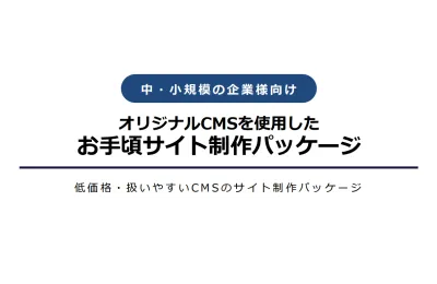 中小規模の企業様向け　オリジナルCMSを使用　お手頃サイト制作パッケージの媒体資料