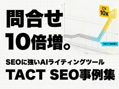 「SEO対策」1位の会社が作った、SEOに強いAIライティングツール「TACT SEO」の事例