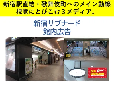 【駅直結・1日6万人が通行！】新宿サブナード館内広告媒体資料の媒体資料