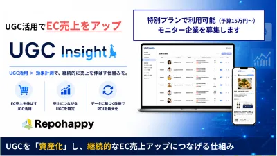 モニター募集｜売上160%事例あり｜UGC活用でEC売上アップ！特別プラン