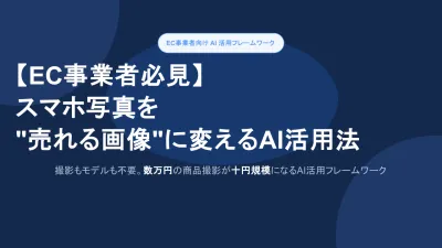 【EC事業者必見】スマホ写真を"売れる画像"に変えるAI活用法