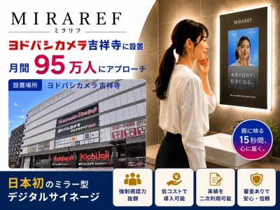 【月間約95万人にリーチ】ヨドバシカメラ吉祥寺 日本初ミラー型サイネージの媒体資料