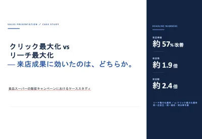店舗集客広告の来店効果事例｜クリックvsリーチ比較の媒体資料
