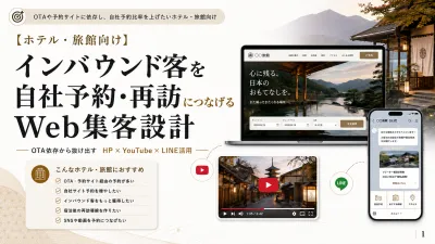 【ホテル・旅館向け】  インバウンド客の自社予約・再訪を増やすWeb集客設計
