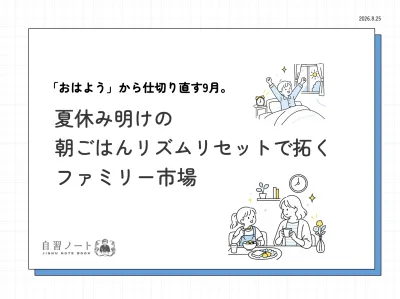 【「おはよう」から仕切り直す9月】夏休み明けの朝ごはんリズムで拓くファミリー市場