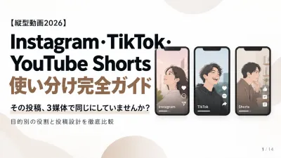 【縦型動画2026】Instagram・TikTok・Shorts使い分けガイド
