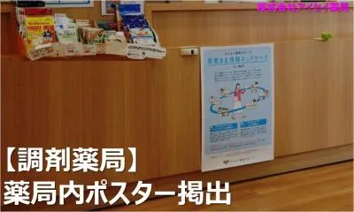 調剤薬局内ポスター掲出(リーフポケット設置可能)/健康志向層&シニアにアプローチ