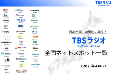 日本全国に貴社商品/サービスをPR！TBSラジオ全国ネットCM！の媒体資料