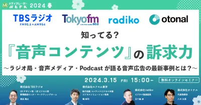 知ってる？『音声コンテンツ』の訴求力 ～ラジオ局・音声メディア・Podcastが語る音声広告の最新事例とは？～
